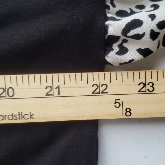 Beeson River Tiered Dress XL Extra Large Black White Animal Print Ruffle Comfy - Picture 12 of 13